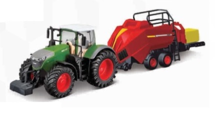 Bburago Fendt 1050 tractor set met hooibalen pers