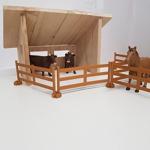 Wooden stable for cows or horses, size Bruder, handmade (new)