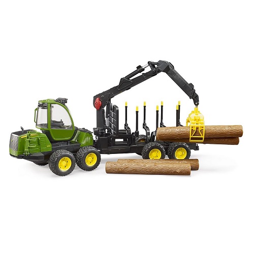 Bruder 02133 John Deere 1210E houttransport tractor met kraan voor bosbouw