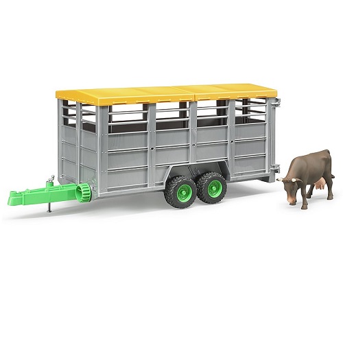 Bruder livestock trailer including one cow or bull