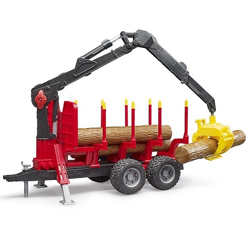 Bruder 02252 Forestry trailer with loading crane a...