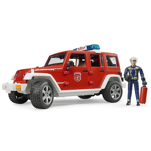 Bruder Jeep Wrangler brandweer met brandweerman speelfiguur