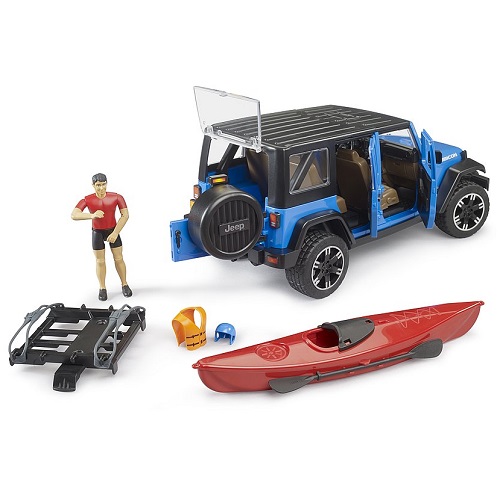 Bruder Bruder Jeep Wrangler Rubicon avec kayak et kayakiste (nouveau 2024)