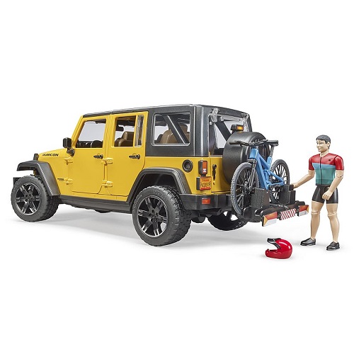 bruder Bruder 02543 Jeep Wrangler Rubicon avec vélo de montagne et figurine de jeu