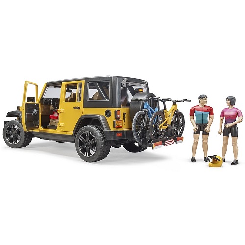 bruder Bruder 02543 Jeep Wrangler Rubicon avec vélo de montagne et figurine de jeu