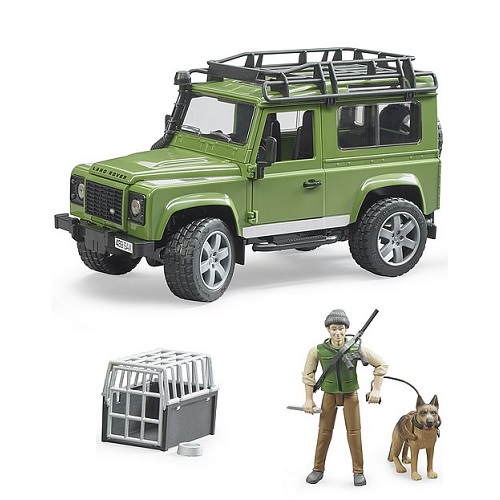 Bruder Land Rover Defender met boswachter en hond