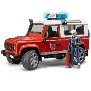 Bruder Land Rover Defender Brandweerauto met brandweerman