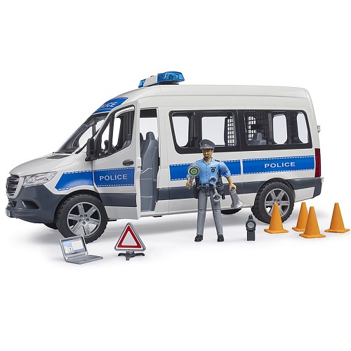 bruder Bus de police Bruder Mercedes-Benz Sprinter avec lumière et son, policier et accessoires