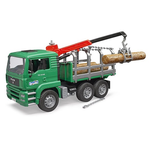 Bruder speelgoed MAN TGA bomentransport vrachtwagen met boomstammen