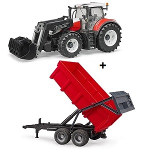 Bruder Steyr tractor with front loader and tipper ...