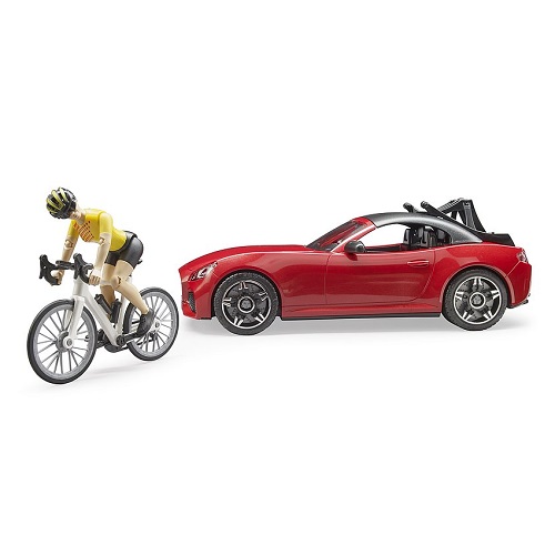 Bruder Super combi : 2 voitures de sport Bruder avec figurines et vélo de course (offre)