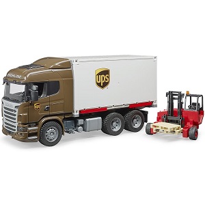 Bruder Scania R-Series UPS logistics truck with mo...