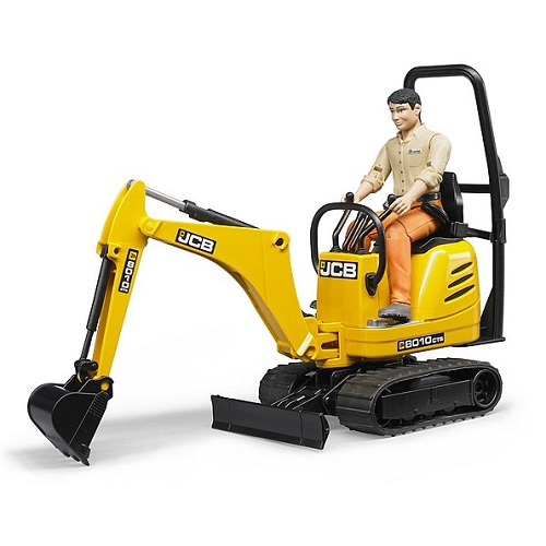 Bruder Bworld JCB Micro excavator 8010CTS and construction worker