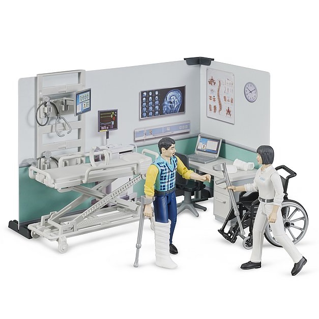 bruder Bruder 62711 Hôpital Bworld - poste de secours avec figurines de jeu et accessoires