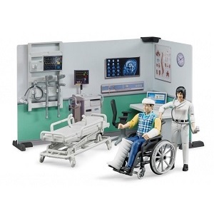 Bruder 62711  Bworld ziekenhuis - eerstehulppost met speelfiguren en accessoires