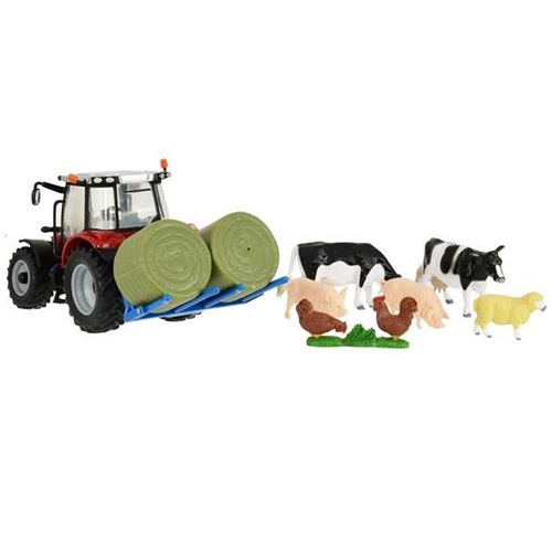 Britains  Britains 43205 Massey Ferguson 5612 tracteur avec accessoires et animaux de la ferme 1/32