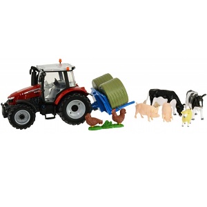 Britains 43205 Massey Ferguson 5612 tractor met accessoires (1:32)