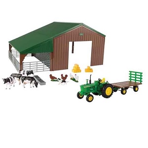 Britains Farm building set with John Deere tractor...