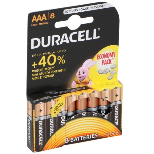 Batterijen Duracell Economy MN 2400 AAA: 8 stuks
