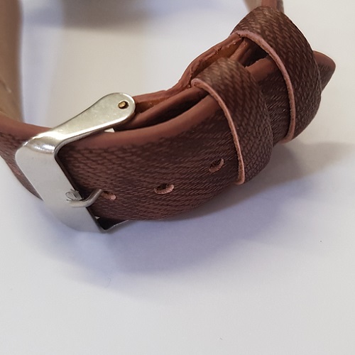  10009 -  Meibo watch zwart met bruin - diameter 40mm