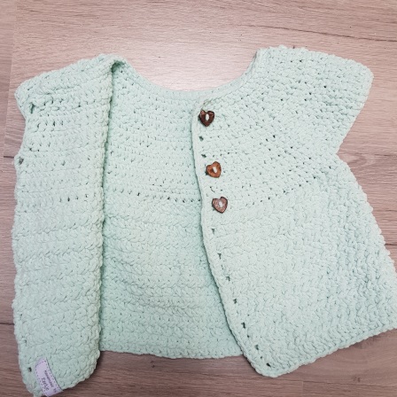 HandmadeByReetje Gilet bébé, crocheté à la main, taille 68