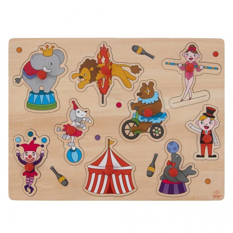 Angeltoys Puzzle bouton en bois petit (cirque) 