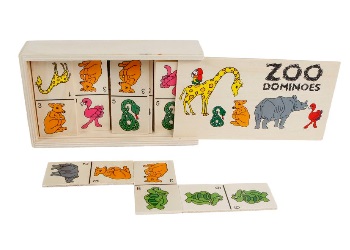 Domino animal en bois Big Tree (28 pièces) Le joli jeu de dominos avec des images d
