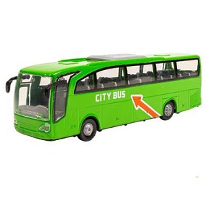 Bus jouet de City, avec moteur à r´trofriction Faites un voyage à travers l`Europe avec ce bus de voyage City, fabriqué en métal moulé sous pression. En livrée verte avec détails orange. Livré dans une boîte à fenêtre. Convient aux enfants à partir de 3 ans.