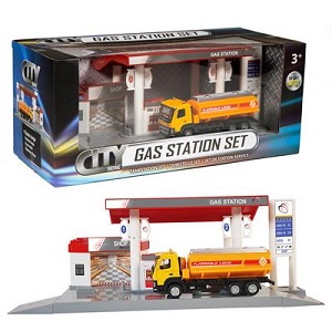 City Series Toy Gas Station Set With Tank Truck