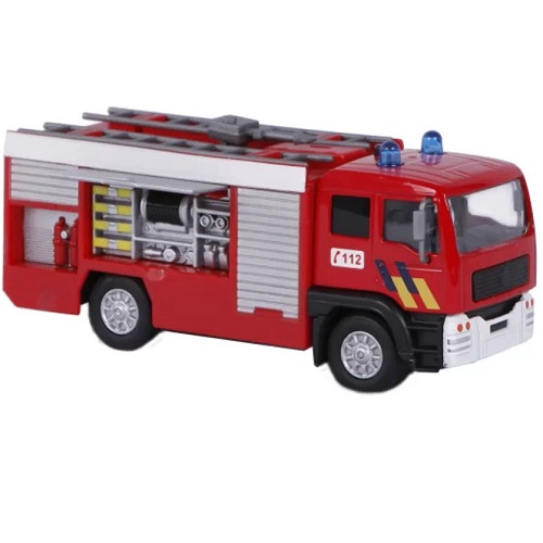 Kids Globe 510179 - Camion de pompier (diecast) Kids Globe avec moteur à retrait, lumière et son