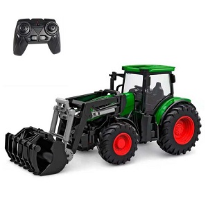 
Kids Globe RC (2.4GHz) tractor green with front loader 1:24