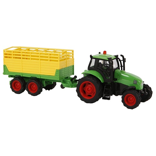 Kids Globe tractor with light and sound and tipping trailer