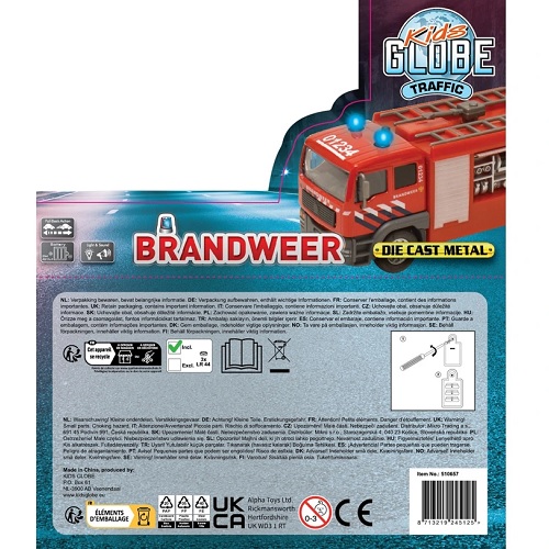 Kids Globe Kids Globe 510657 Camion-citerne des pompiers NL