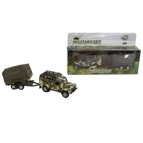 Kids Globe Kids Globe 520027 Land Rover militaire avec remorque