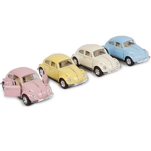 VW Classical Beetle 1967 pastel color, metal with pull-back motor