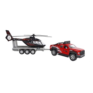 Kids Globe off-road vehicle with trailer with heli...