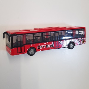 2-Play 520310 die-cast speelgoed stadsbus met pull-back motortje