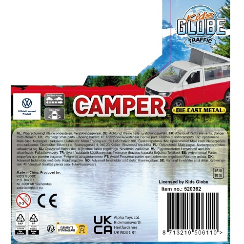 Kids Globe Kids Globe 520362 Camping-car transporteur Volkswagen