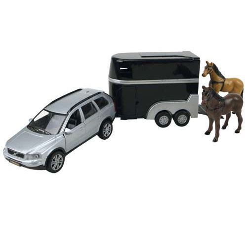 Kids Globe Kids Globe 521631 Volvo XC90 avec remorque à chevaux et deux chevaux