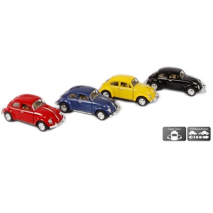 Kinsmart Volkswagen classical beetle moulé sous pression, quatre couleurs Livraison par pièce. La Kinsmart Volkswagen classical beetle est disponible en quatre couleurs différentes. Vous pouvez spécifier une préférence. Si possible, nous vous fournirons la couleur souhaitée si elle est (encore) en stock.
