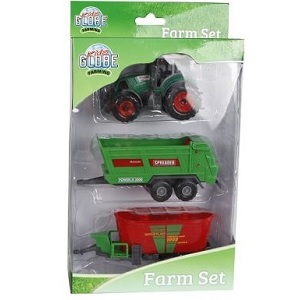 Kids Globe tractor set with tractor and two traile...