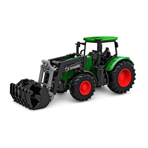 Kids Globe tractor freewheel with front loader gre...