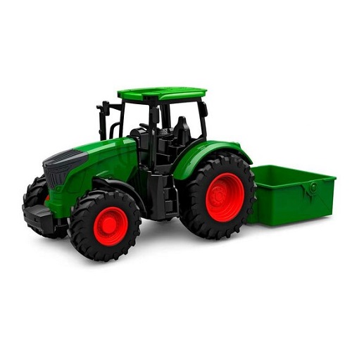KG540473 Kids Globe 540473 Traktorfreilauf mit Kippbox grün Dieser KidsGlobe Traktor ist im Maßstab 1:24 gefertigt und passt daher gut zu Produkten von Schleich und Playmobil. Der Traktor ist detailliert. Die echten Gummiräder mit Profil machen diesen Spielzeugtraktor besonders realistisch. Verwenden Sie den Traktor, um Ihre Spielzeugtiere zu füttern oder die Heuballen auf Ihrem Bauernhof zu bewegen.