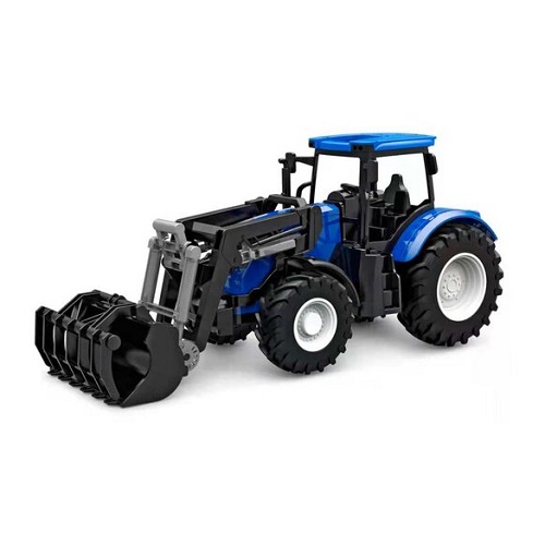 KG540474 Kids Globe 540474 Traktorfreilauf mit Frontlader blau Robuster Traktor in blauer Farbe. Das Modell ist im größeren (Schleich) Maßstab 1:24 gefertigt.