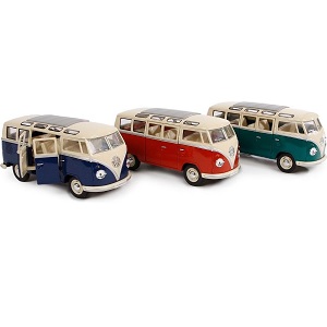 KG541871 VW Classic Bus Freilauf 1:24 Lieferung pro Stück. Diese Volkswagen Busse sind in drei verschiedenen Farben erh&aauml;ltlich.