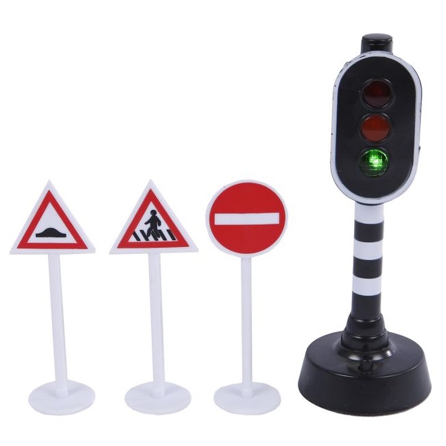 Kidsglobe traffic light with light and 3 traffic s...