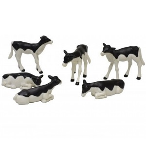 Kids Globe calves 1:32 black and white 6 pieces