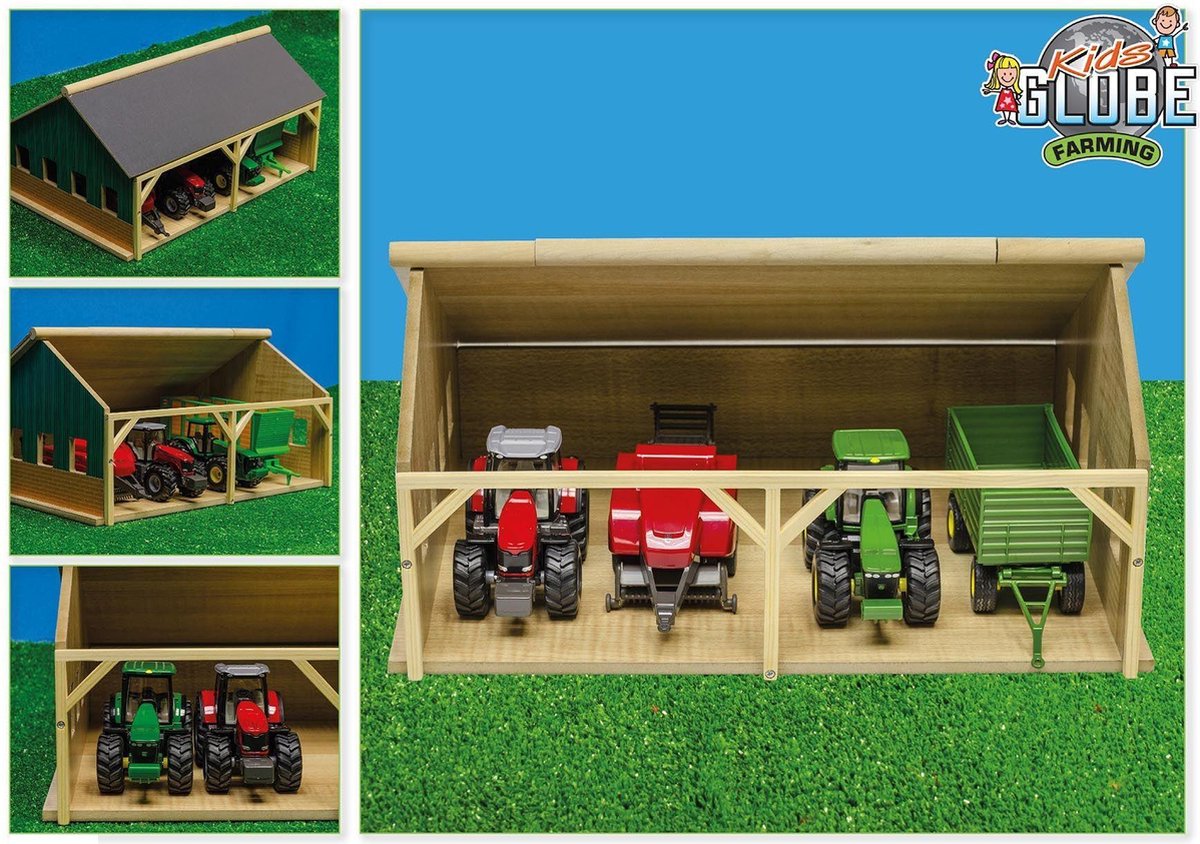 Kids Globe Kids Globe 610047 Hangar agricole pour tracteurs 1:50