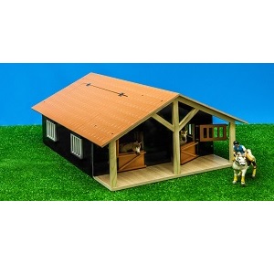Kids Globe wooden horsestable with 2 boxes and wor...