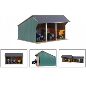 Kids Globe large wooden barn for tractors  1:32